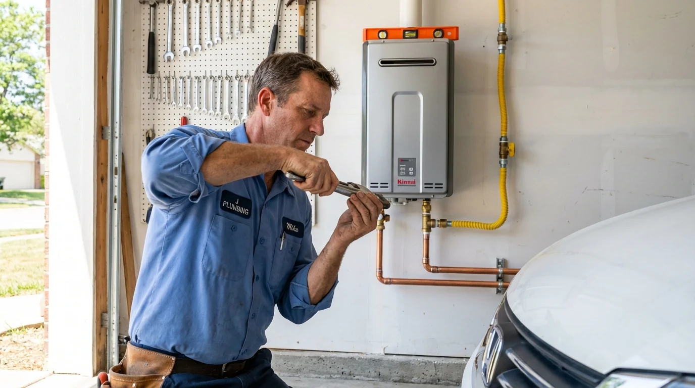 Tankless water heater installation by a Johns Plumbing LLC plumber in Crawfordsville